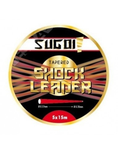 Sugoi Tapered Shock Leader 5x15m Rojo
